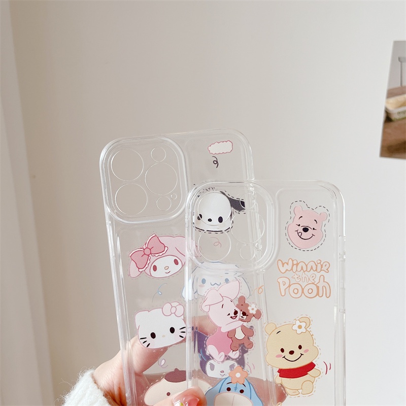 Soft case Transparan Motif Winnie the Pooh Untuk Iphone 11 12 13PROMAX X XS XR XSMAX 6 / 7 / 8 plus