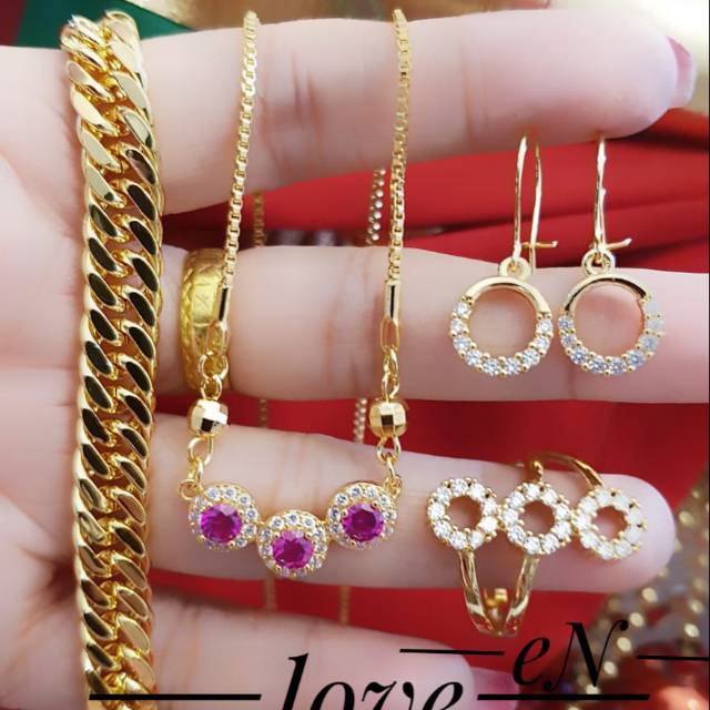 Xuping set perhiasan lapis emas 24K 1213