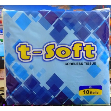 TISU GULUNG T-SOFT ISI 5 DAN 10 ROLL TANPA TULANG