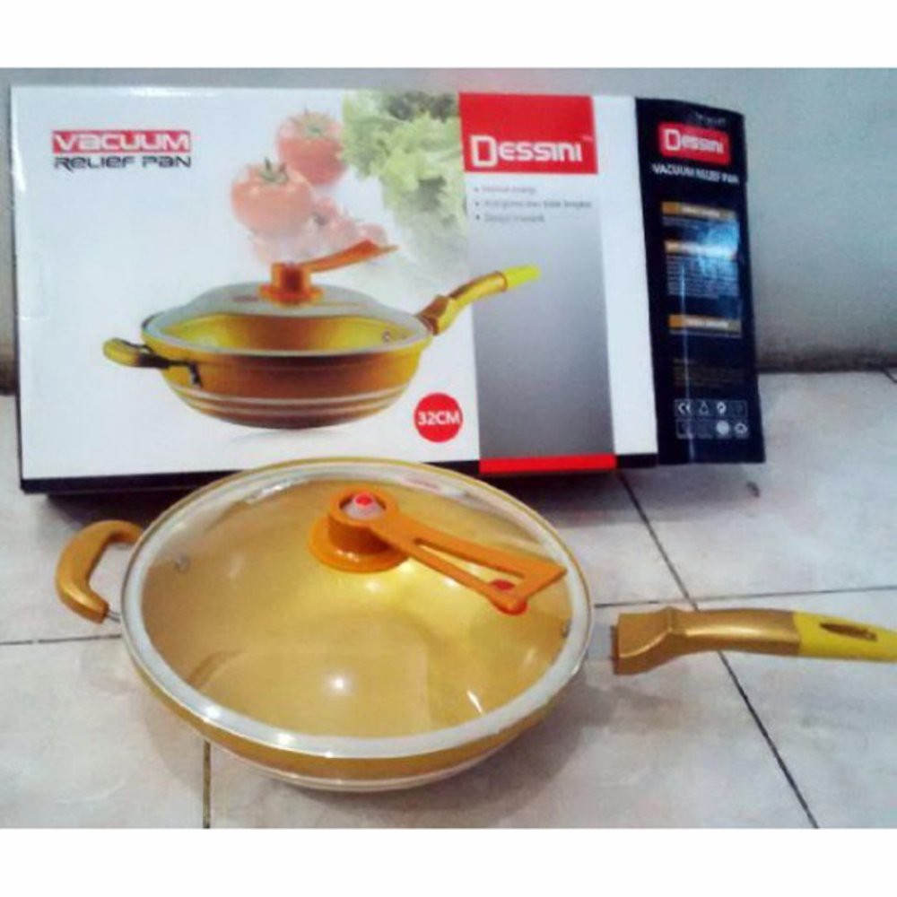 Dessini Frypan PRESURE Kedap Udara / Vacum pan 32 cm / Lebih Cepat matang dan Hemat BBG