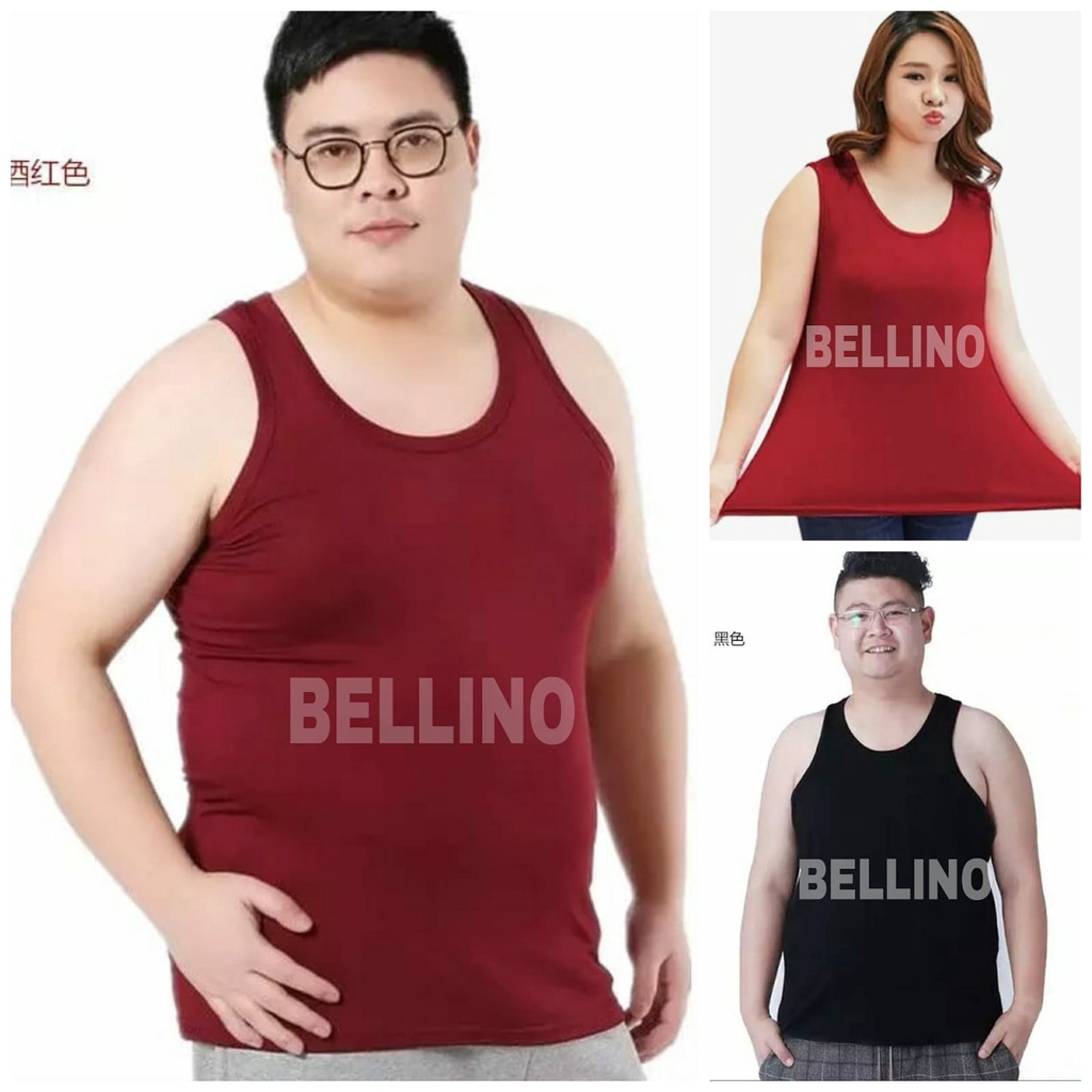 Kaos Singlet Jumbo Unisex Pria Wanita LD fit 115cm Allsize Fit XXL 3L Bigsize Singlet Pria Tanktop Cowok Tank Top Tengtop Tangtop Kaos Dalam Pria Wanita