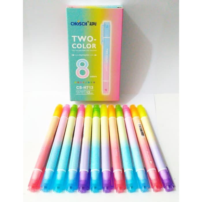 

Jual Stabilo Highligther CHOSCH Two Color CS-H713 per Lusin Murah dan Berkualitas