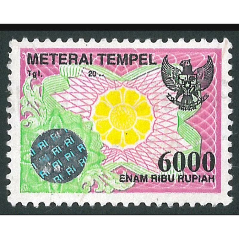 Meterai Materai Tempel Rp 6000 Tahun 2000
