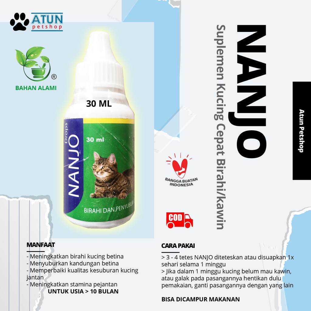 NANJO Obat Kucing Herbal Untuk Birahi Dan Kesuburan Gampang Kawin 