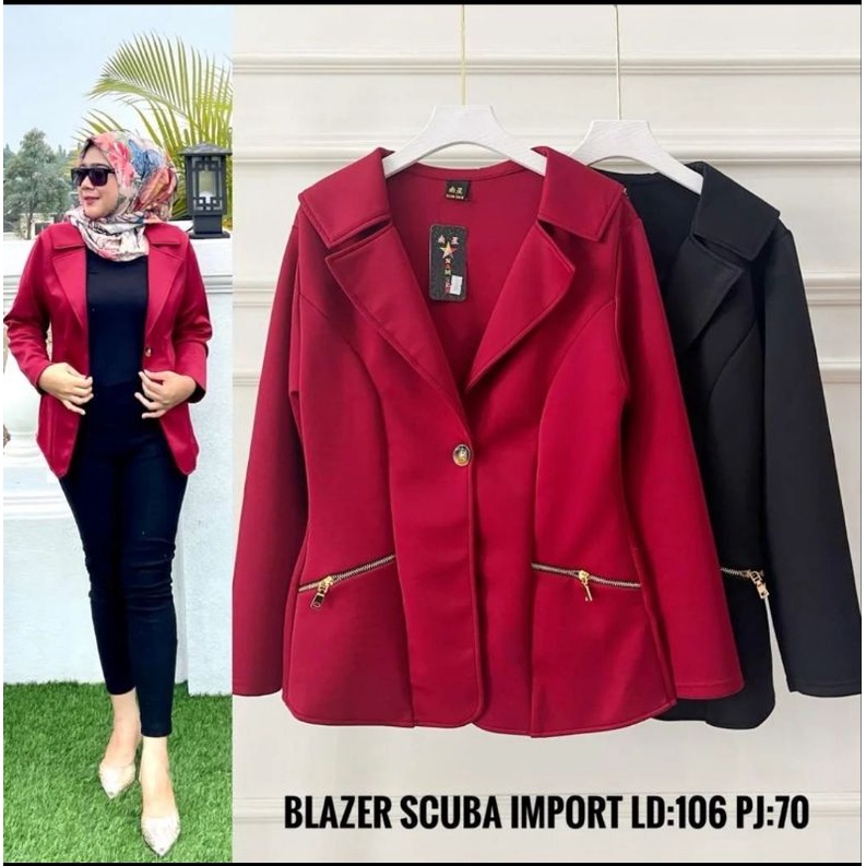 BLEZER IMPORT WANITA VIRAL TERBARU POLOS