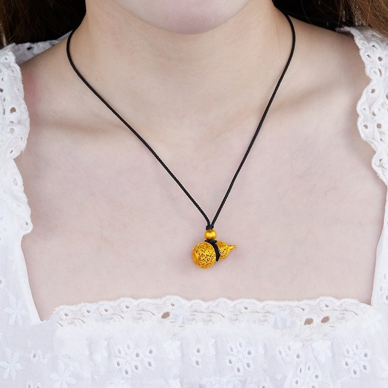 [Ready Stock]Fashion Gold-Plated Cute Gourd Hollow Necklace