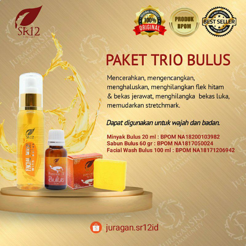 PAKET JOINT MARKETER - MINYAK BULUS SR12 SABUN BULUS SR12 FACIAL WASH BULUS SR12