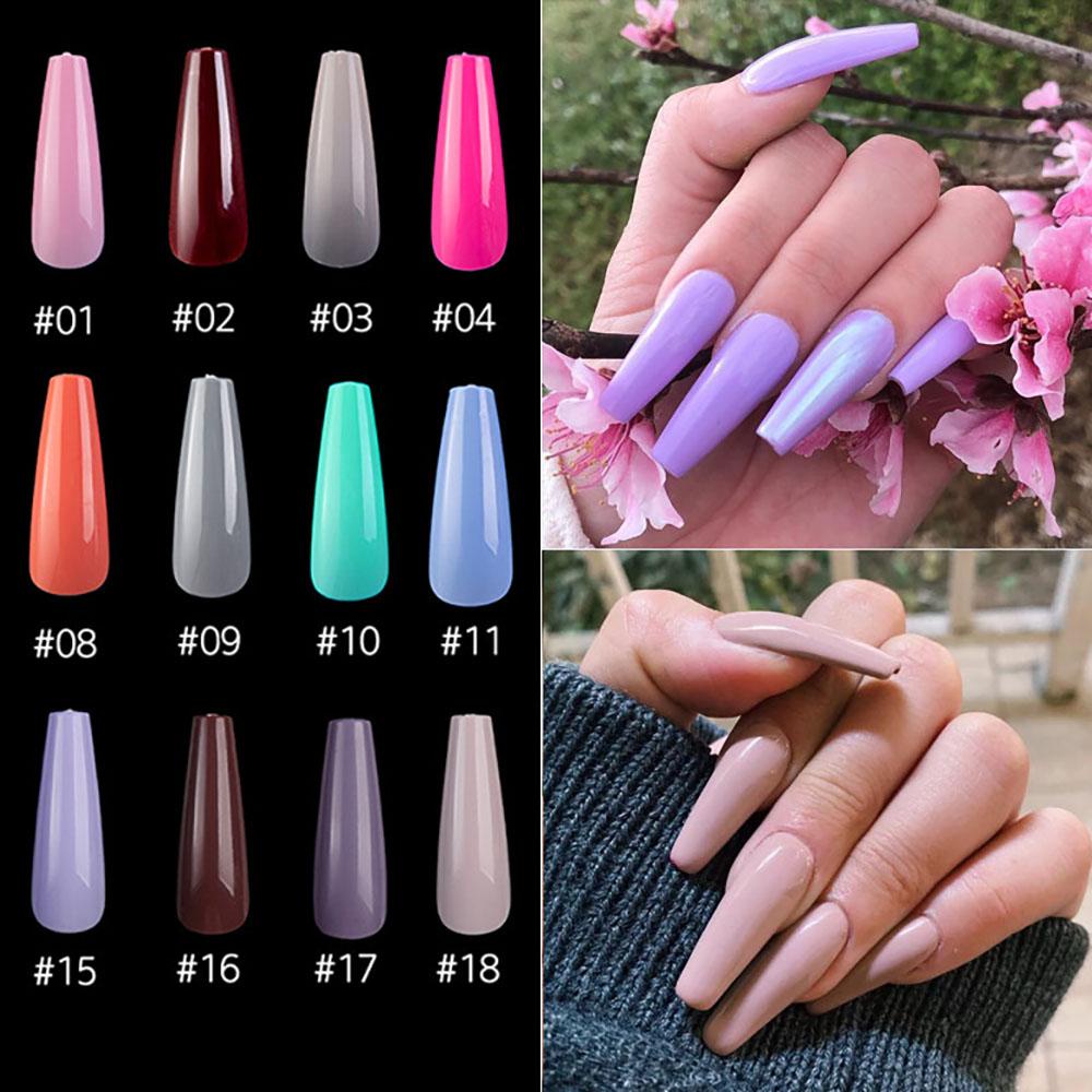 AUGUSTINA Agustina Alat Nail Art 100Pcs Candy Color Manicure Full Cover Kuku Palsu Extension