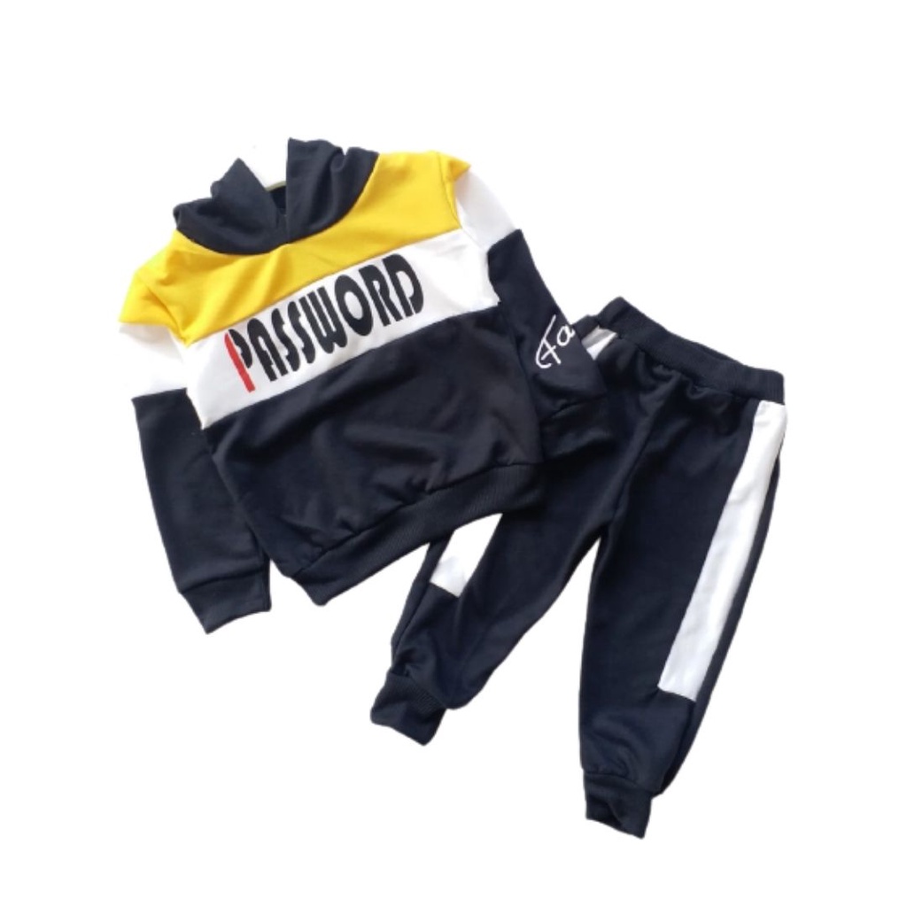 HappyOliver PASSWORD MDSBOY Hoodie Setelan Sweater 1 - 7 Tahun Baju Anak BerKualitas