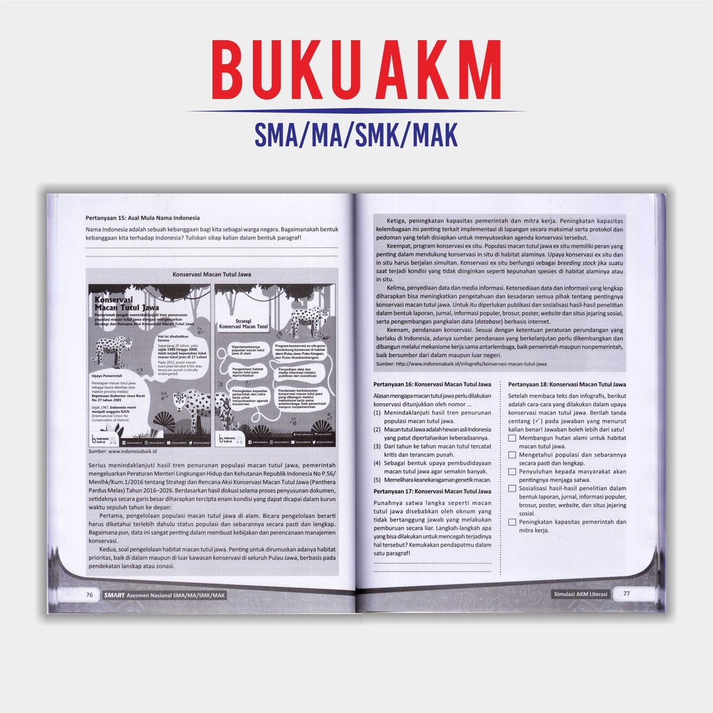 Buku Akm SMA : Tepat Tuntas Aksi Ma-Cerdas Akm + US SMA IPA/IPS-Smart Asesmen Nasional SMA/MA-8