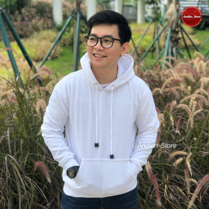 Jaket Polos Hoodie Jumper Polos Putih