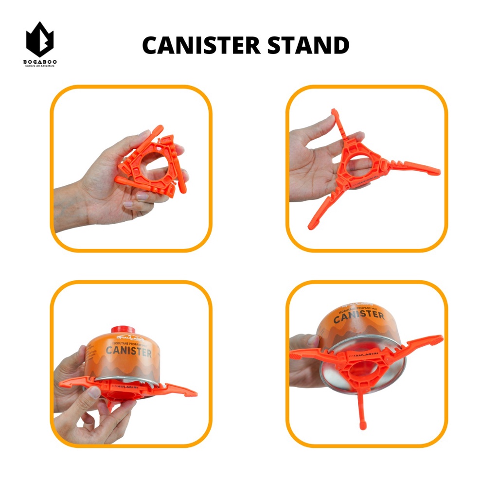 Dudukan Tabung Canister Dhaulagiri - Canister Stand Dhaulagiri Plastik Bracket Tripod Kompor Camping