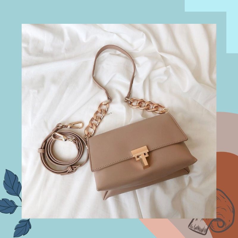 TAS IMPORTSelempang Charles and Keith  Simple Elegant Polos Rantai Kekinian