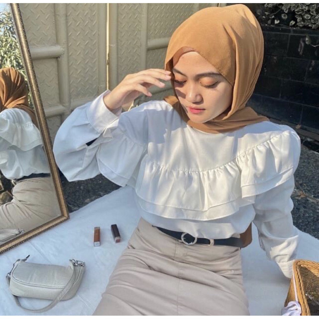 Aura Blouse Ori / Blouse Wanita Kekinian / Narina Blouse Ori-AURA WHITE