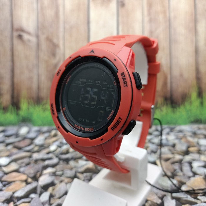 NORTH EDGE MARS Jam Tangan Pria North EDGE Sport Smart Watch Pedometer - Merah