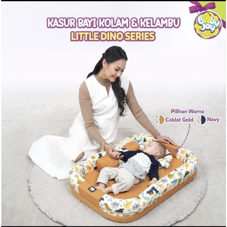 [4 kg] Baby Joy Kasur Bayi Kolam + Kelambu Kojong (bisa dilepas) Little Dino Series - BJK 4018-1