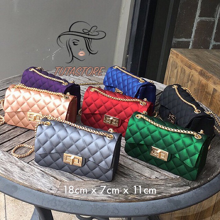 TAS IMPORT  CHANEL CLASSIC JELLY MATTE UK18 MINI TSM18 - Hitam