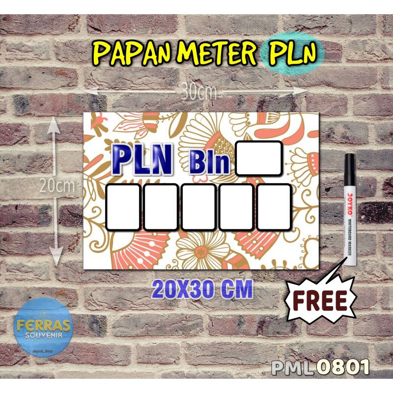 

Ferras Papan Meter Listrik PLN PAM motif Unik - Flower 01