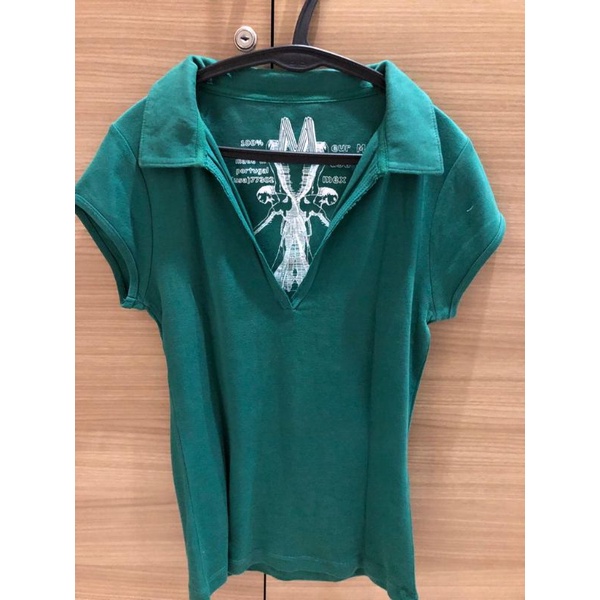 Preloved Polo Shirt Hijau size S/M