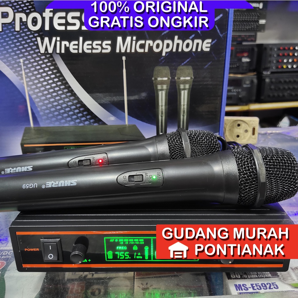 Mic wireless SHURE UG 59 / UG59 microphone UHF handle double wireless