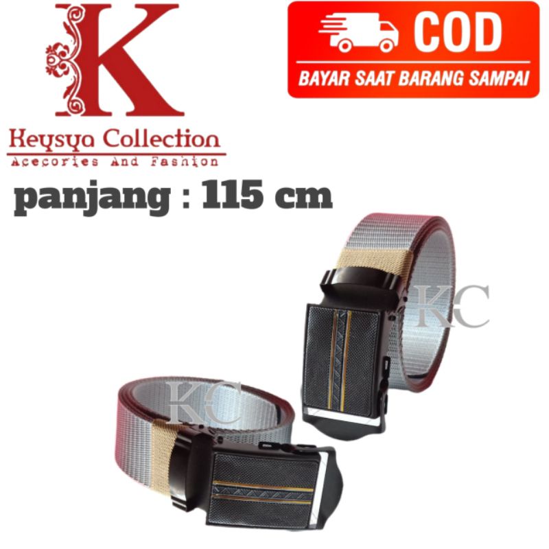 ikat pinggang pria model jepit/ sabuk pria canvas nylon