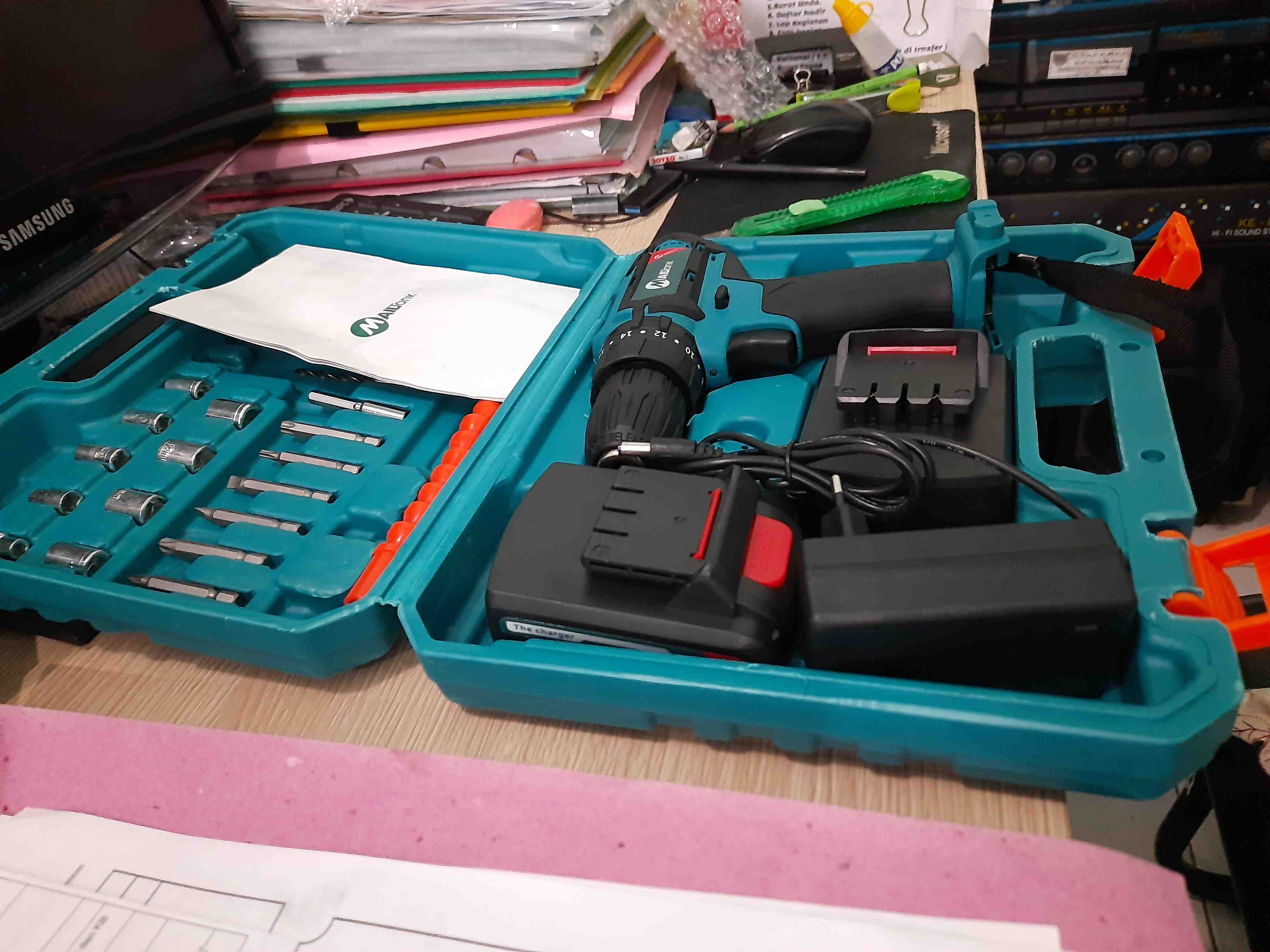 [khusus Pulau Jawa] Mailtank 32v 2 Bor Baterai Cordless Drill Driver Set Mata Sh-190