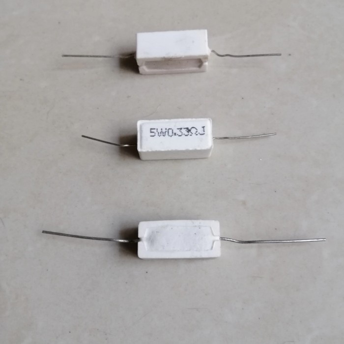 0,33 ohm R R33J Resistor Kapur 5w 5watt 0,33ohm 0,33R 0.33RJ 5 w watt