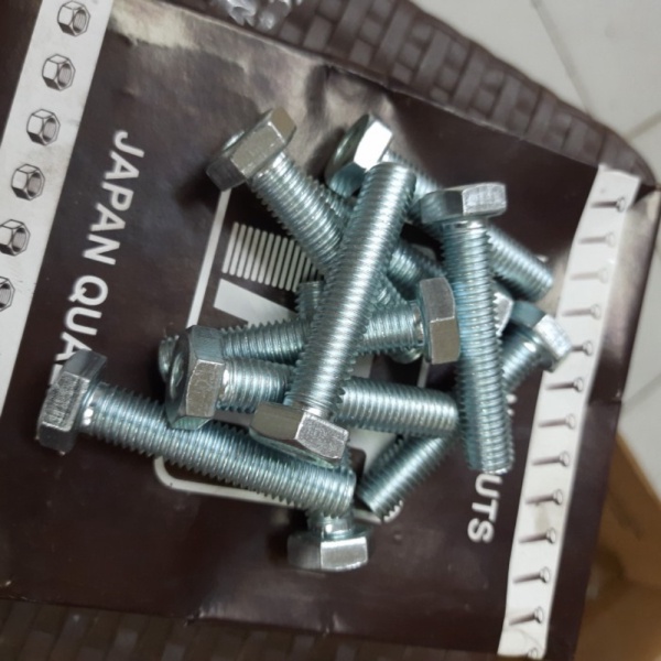 Stock Terlaris  Baut galvanis m12 x 60 kunci 19 baut 19 hex machine bolt m12x60 Tools global