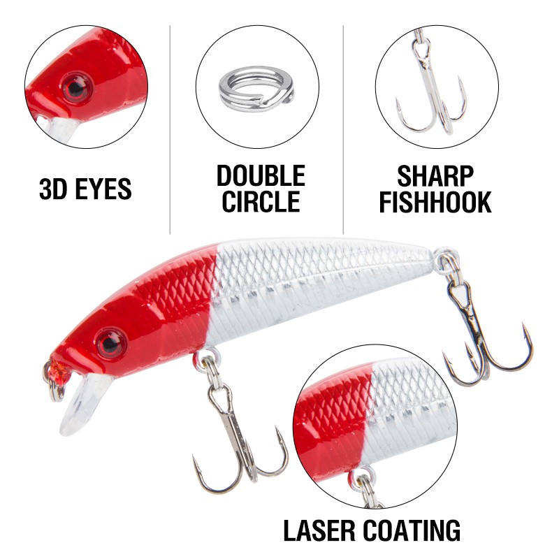 Umpan Pancing Buatan Plastic Bait 1Pcs 70mm/7.9g Umpan Mancing Top Water Lure Kail Pancing Umpan Mancing Alat Pancing Murah Alat Pancing Minnow Lure Umpan Pancing relix nusantara Umpan Ikan