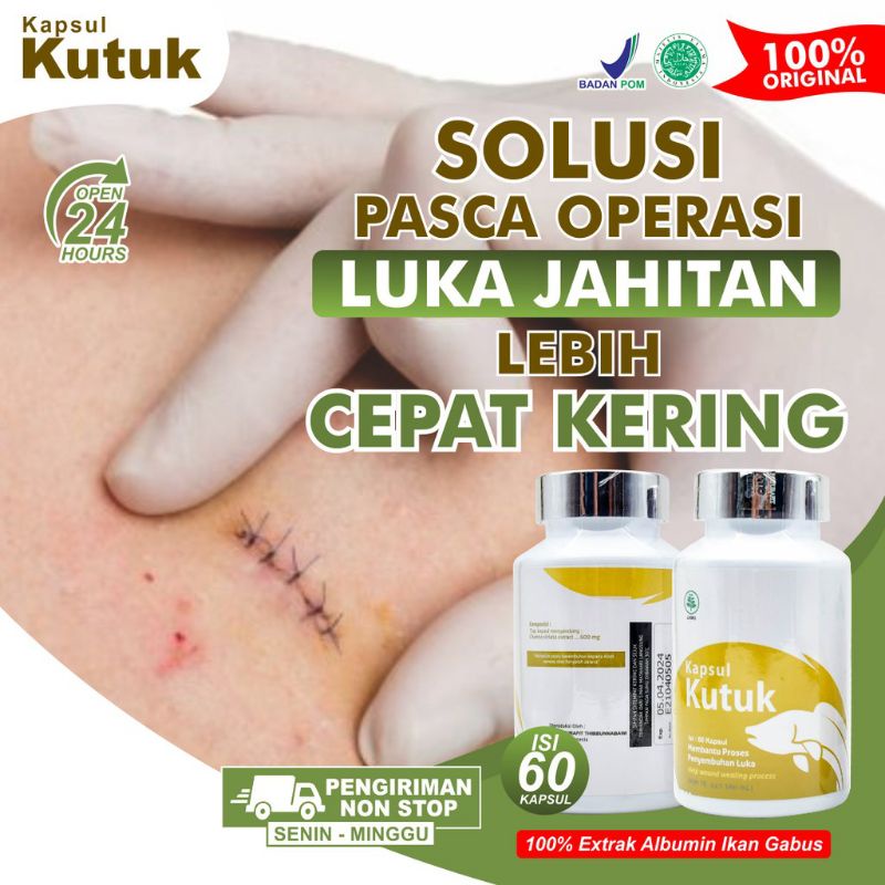 

ORIGINAL KAPSUL KUTUK PREMIUM 5x Cepat Sembuh Pasca Operasi - Ekstrak Albumin Ikan Gabus