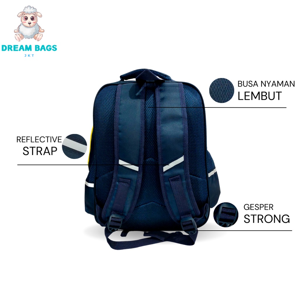 Dream Bags - Tas Anak Spider DB 637 Tas Sekolah Anak Ransel Anak Karakter - Tas Sekolah Anak Laki Laki SD Import