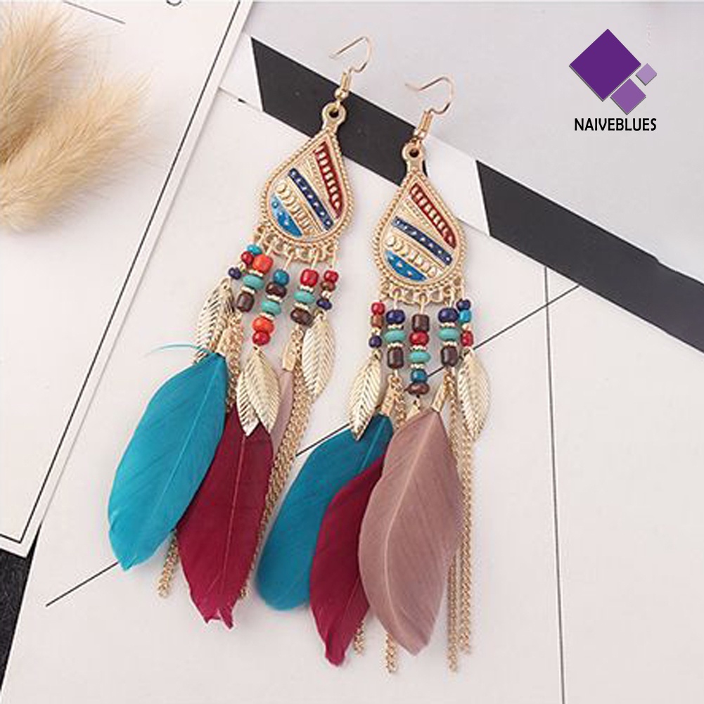 Anting Kait Gantung Panjang Gaya Vintage Elegan Untuk Wanita