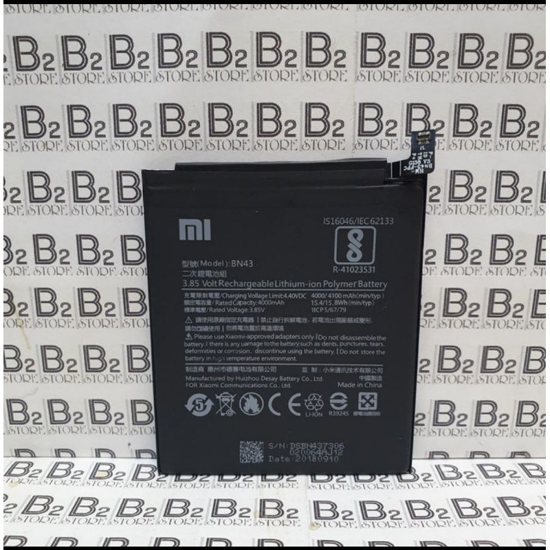 Batre Baterai Xiaomi Xiomi Redmi Note 4X BN43 Original