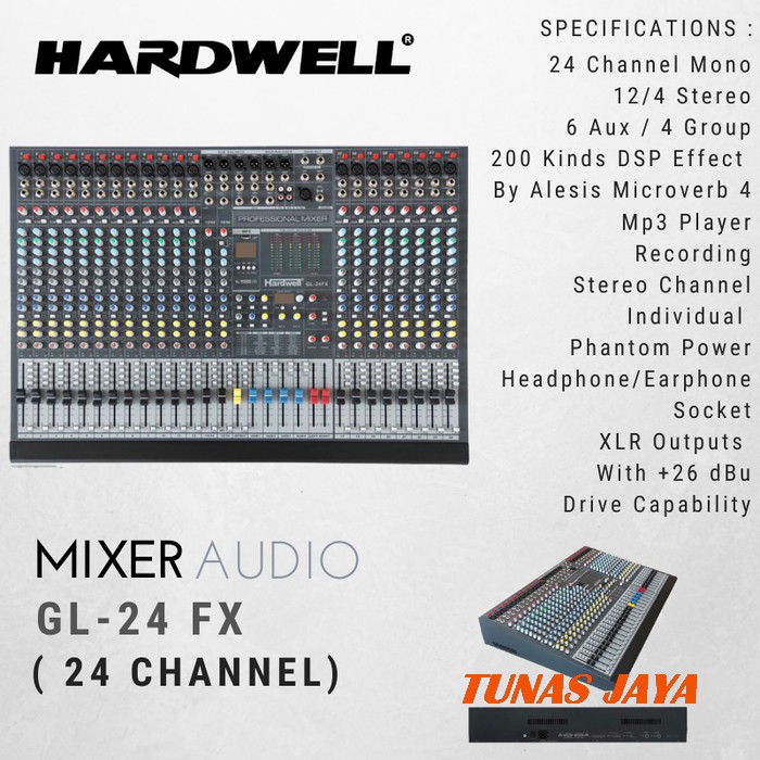 Mixer Audio HARDWELL GL 24 FX ORIGINAL 24 Channel