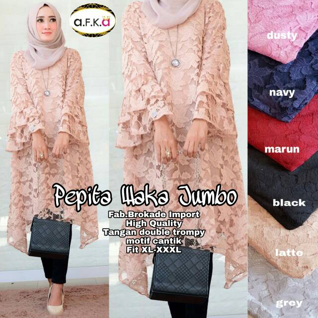 ATASAN BRUKAT JUMBO LD120cm - TUNIK BRUKAT JUMBO - PEPITA WAKA JUMBO