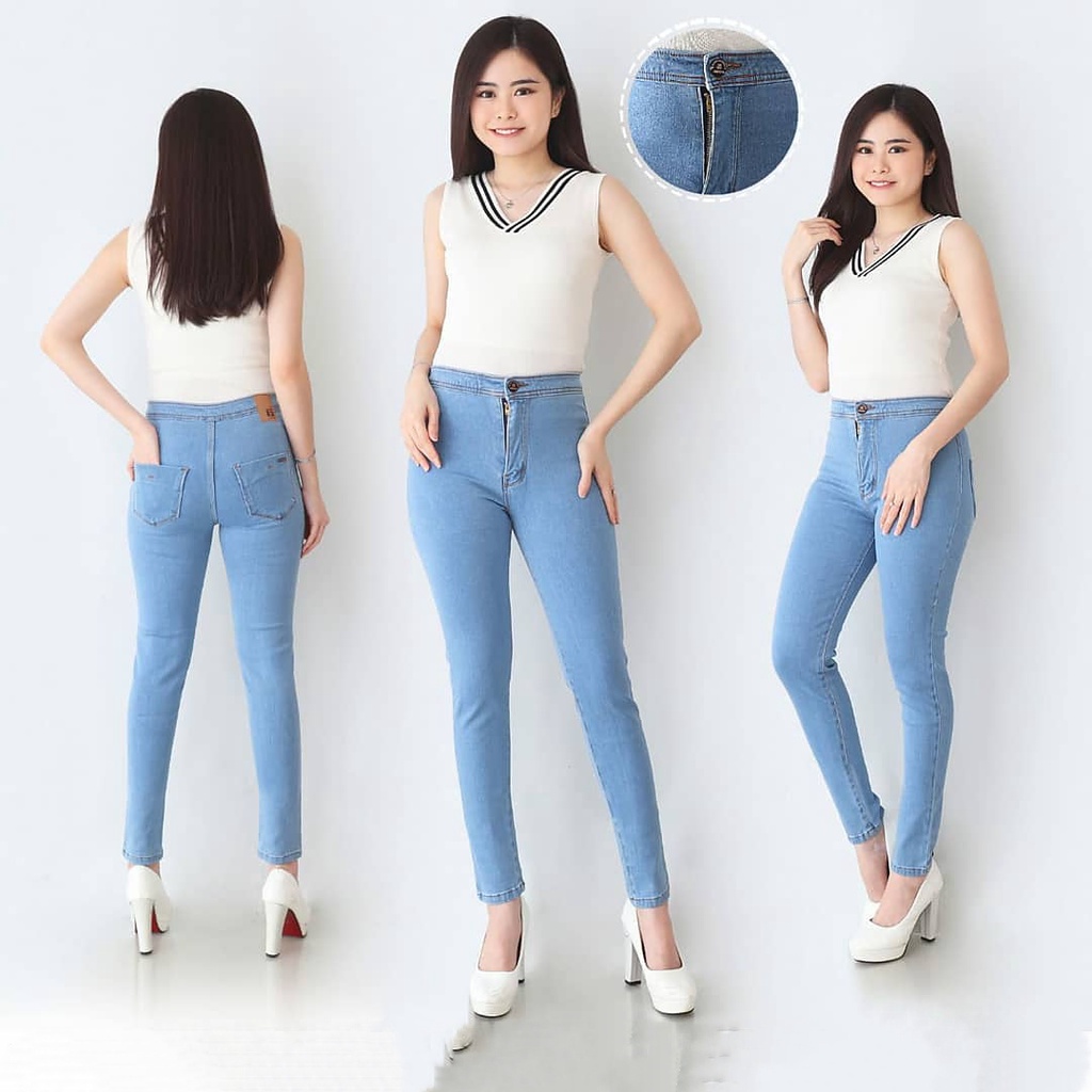 GS-Celana Jeans HW Pencil Panjang Cattleya -Jeans Premium Quality