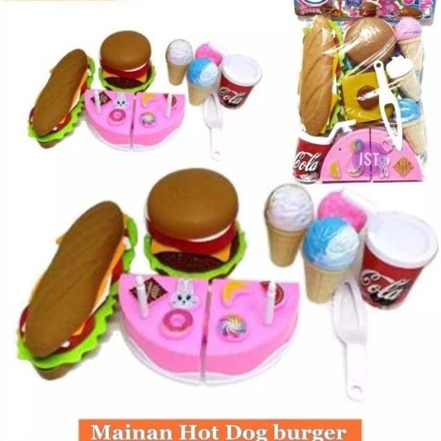 MAINAN MASAK MASAKAN ANAK '' HOTDOG + BURGER '' MAINAN ANAK PEREMPUAN