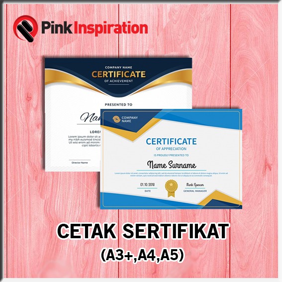 

CETAK SERTIFIKAT UKURAN A3+ A4 A5/CUSTOM SERTIFIKAT/CETAK SERTIFIKAT BAHAN LINEN