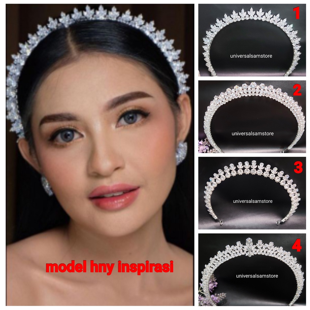Mahkota tiara zircon pengantin-Mahkota Aurel ricis MZP02