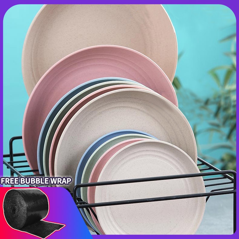 ❤ READY STOCK❤Piring Makan Saji |14.5、 20 、23 dan 25 cm Round Plate Piring Saji | Ramah Lingkungan | Biodegradable