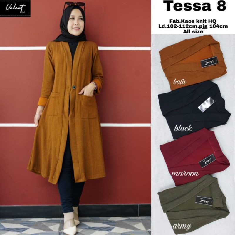 Cardigan Rajut Import Premium Tessa Cardy #8 by Valent Hijab Fashion Solo BAHAN TEBAL NYAMAN-3