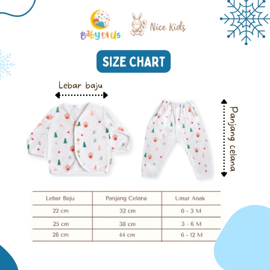 Nice Kids Winter Long Baby Set - Setelan Lengan Panjang Celana Panjang Bayi 0-3 3-6 6-12 bulan