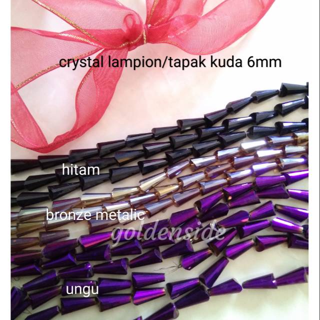 Crystal Lampion / Tapak kuda 6mm , Kristal Lampion 6mm