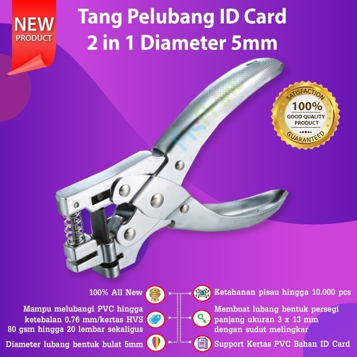 Tang Pembolong Id Card Oval 3x13mm Dan Bulat 5mm