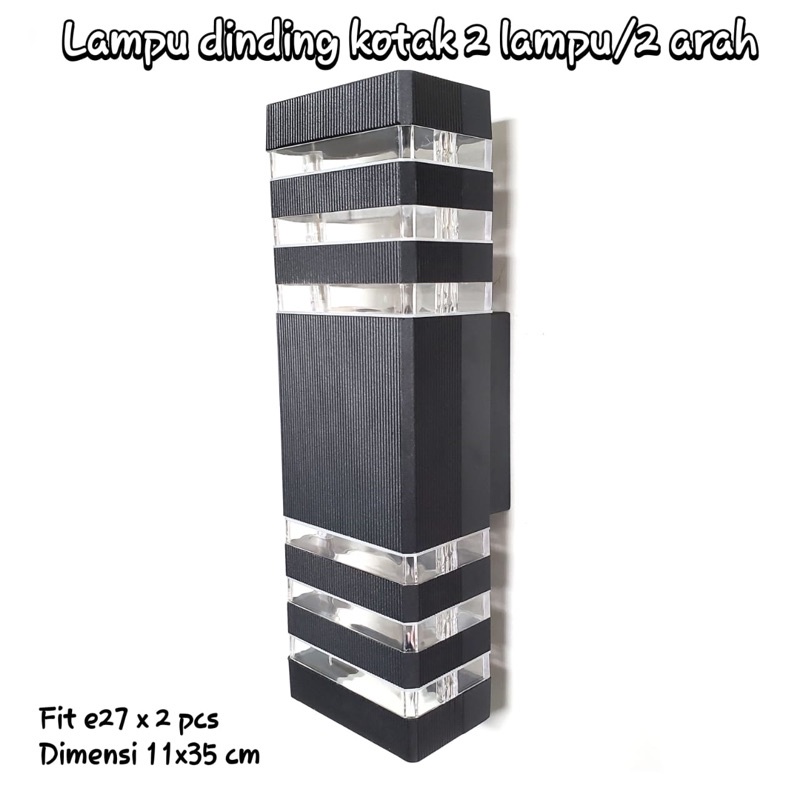 Lampu dinding Minimalis outdoor kotak 2 lampu