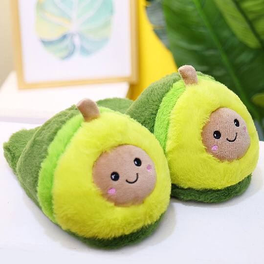 SANDAL KAMAR BONEKA AVOCADO ALPUKAT SLIPPER SEPATU RUMAH IMPOR FLUFFY