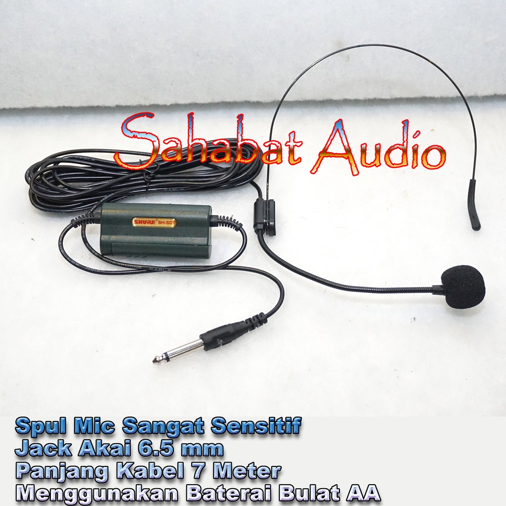 Mic Bando SH 50T / Mic Condenser Bandol SH - 50T/ Microphone Condensor Headset SH-50T Kabel 7 Meter