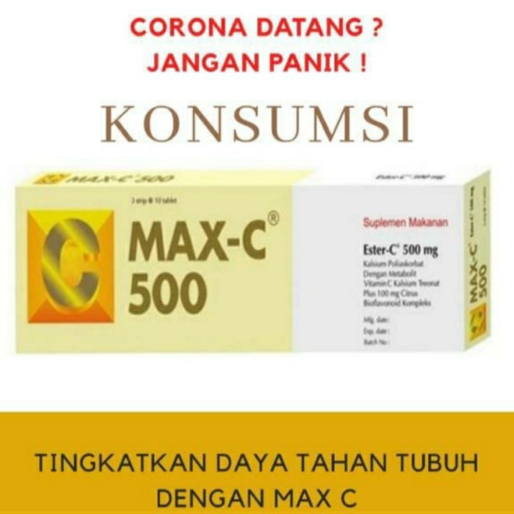 Max C 500 mg (ester - c 500 mg / Vitamin C 500 mg) isi 100 Kaps ORIGINAL