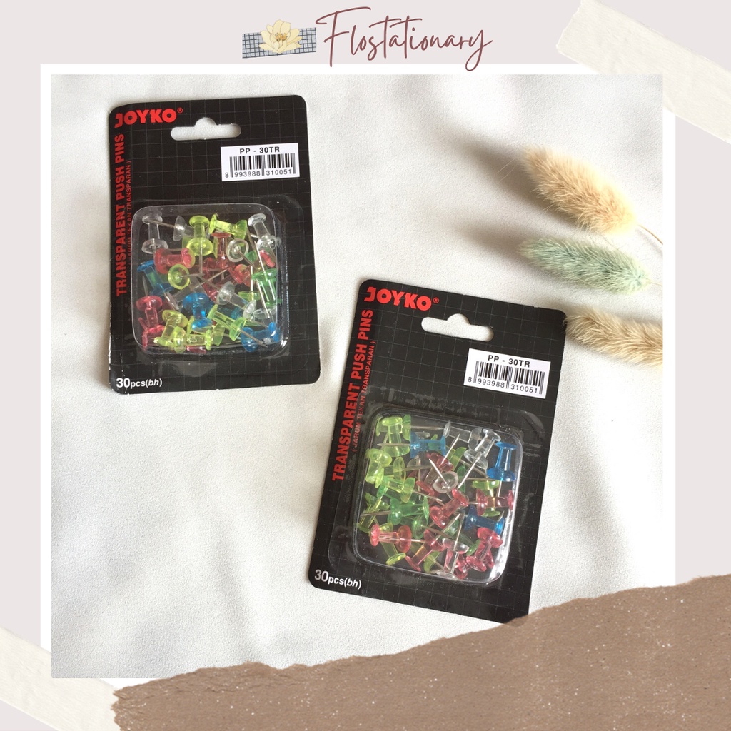 

[FS] Transparent Push Pin / Paku Mading Warna Warni Transparan Jarum Tekan