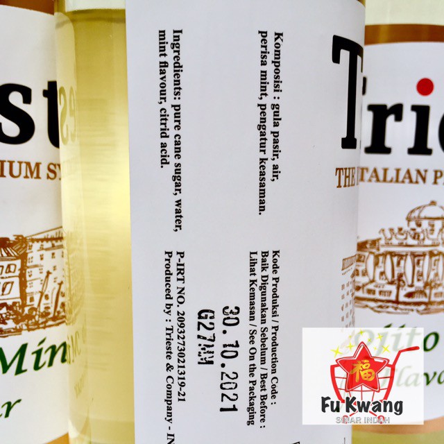

MAR Sirup Trieste Premium Syrup Rasa Mojito Mint Flavour 650 ml